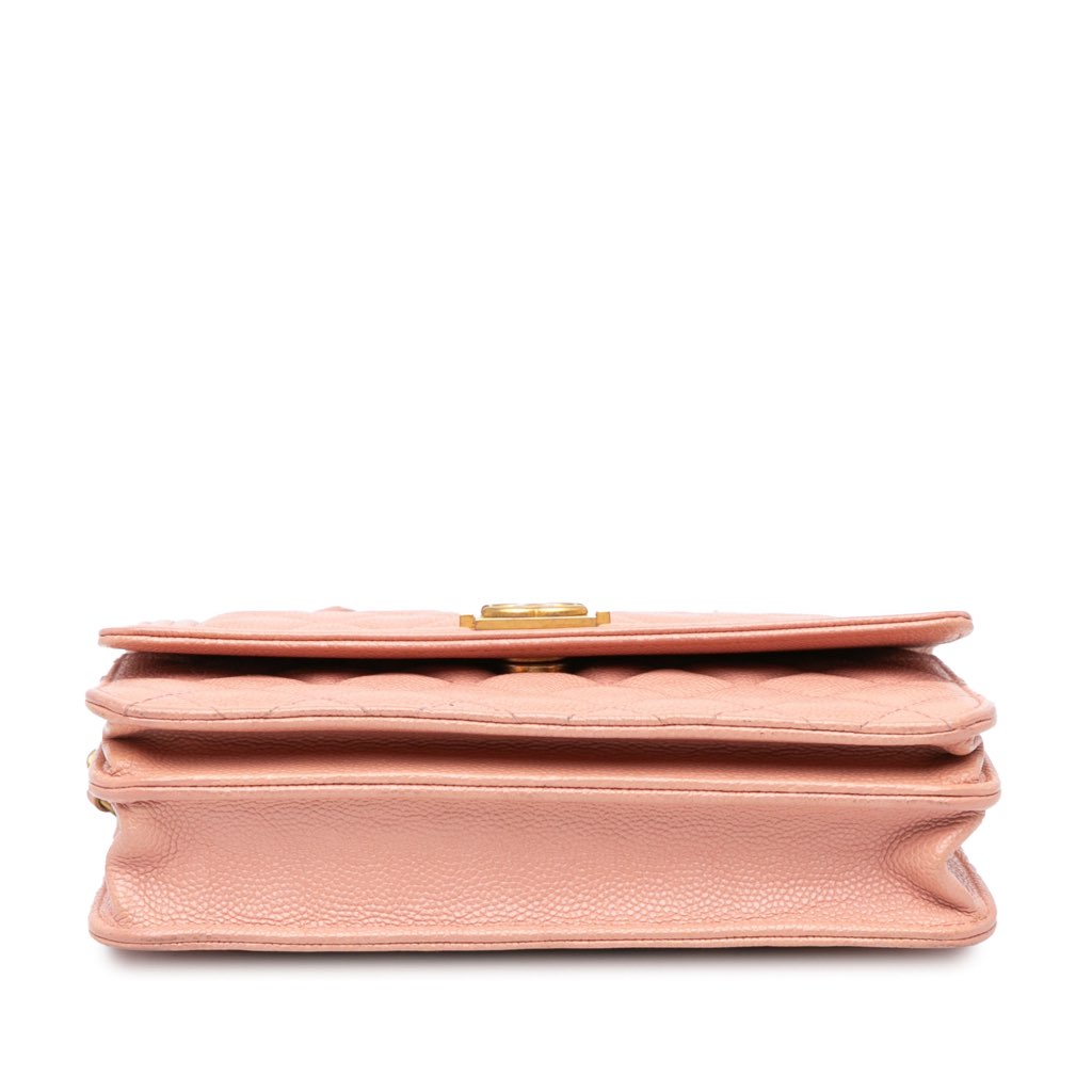 Chanel Quilted Caviar Square Boy Wallet On Chain - 3