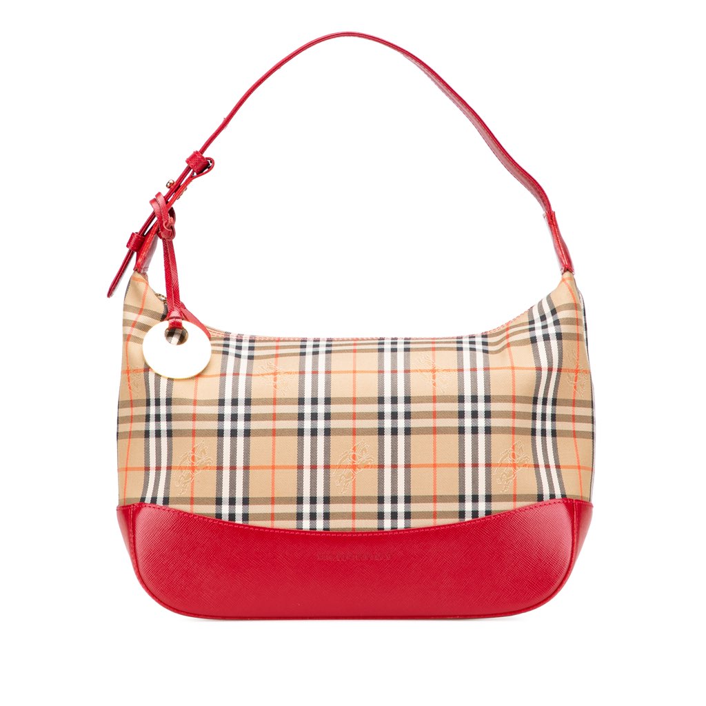 Burberry Haymarket Check Canvas Shoulder Bag