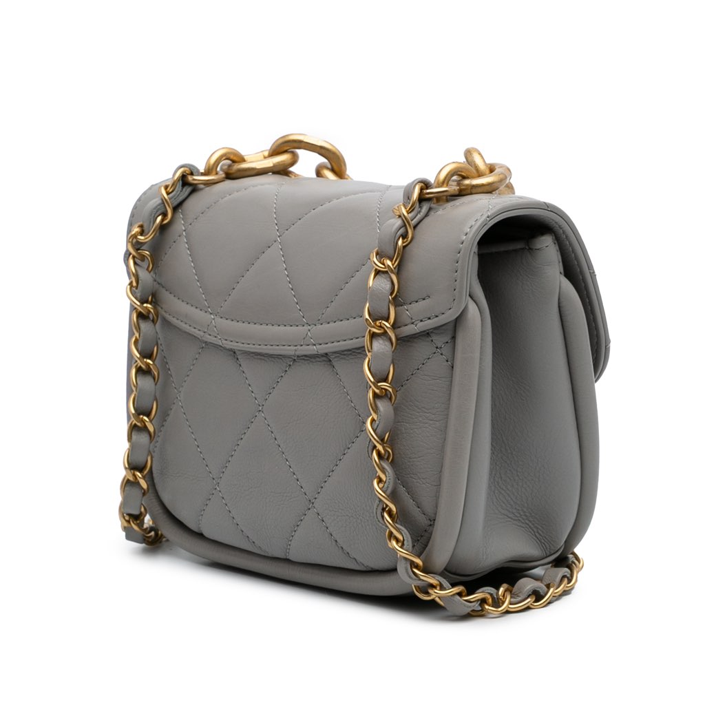 Chanel CC Quilted Lambskin Rounded Flap - Back view
