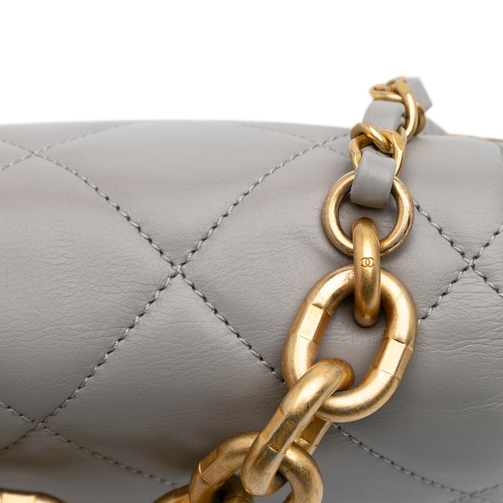 Chanel CC Quilted Lambskin Rounded Flap - Image 11