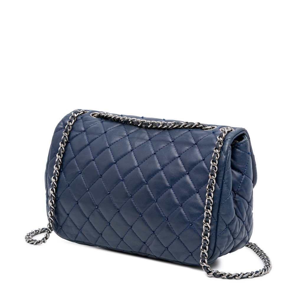 Chanel Small Quilted Lambskin Beaded Single Flap - Back view