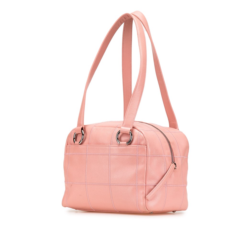 Chanel Small Choco Bar Caviar Shoulder Bag - Back view