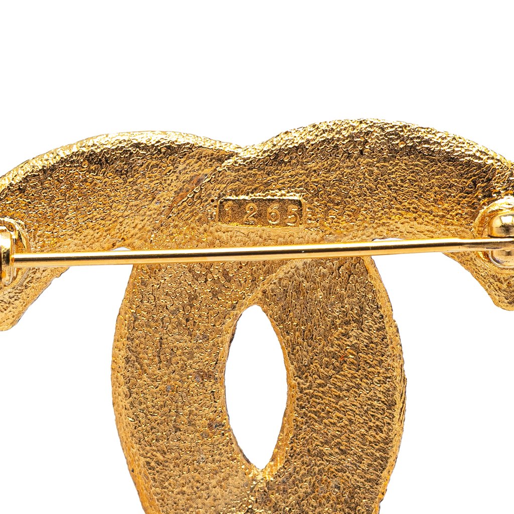 Chanel Gold Plated CC Brooch - 4