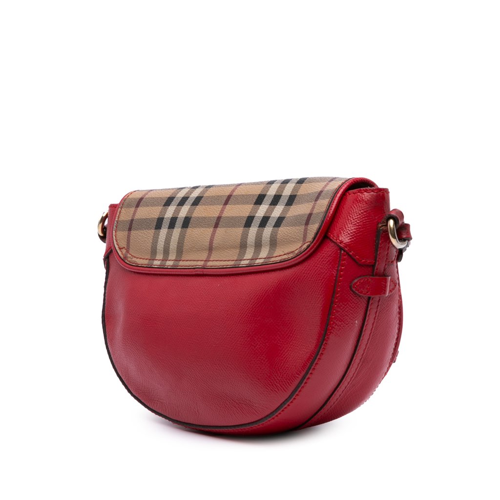 Burberry Patent Leather and Haymarket Check Coated Canvas Maydown Crossbody - 2