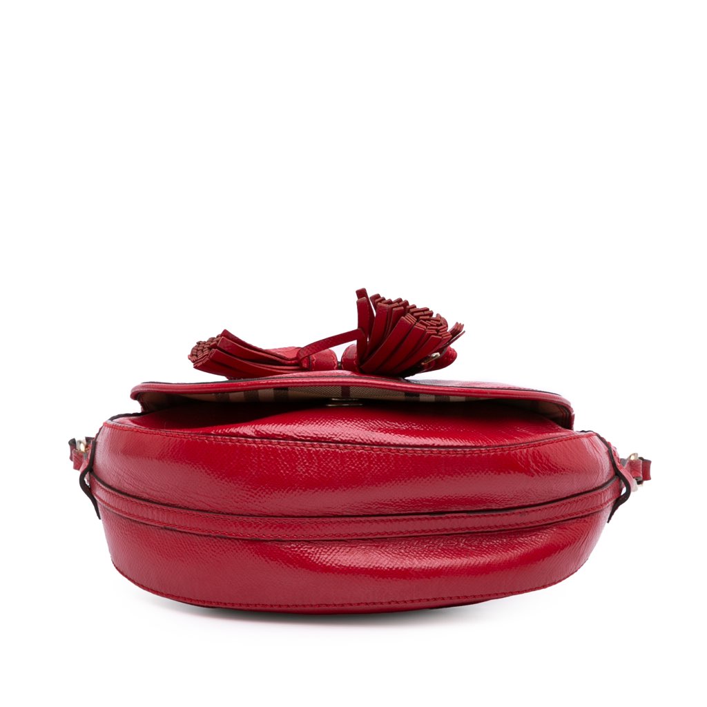 Burberry Patent Leather and Haymarket Check Coated Canvas Maydown Crossbody - 3