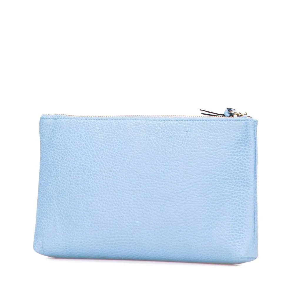 Gucci Large Dollar Calfskin Swing Pouch Blue Leather Very good - Back View