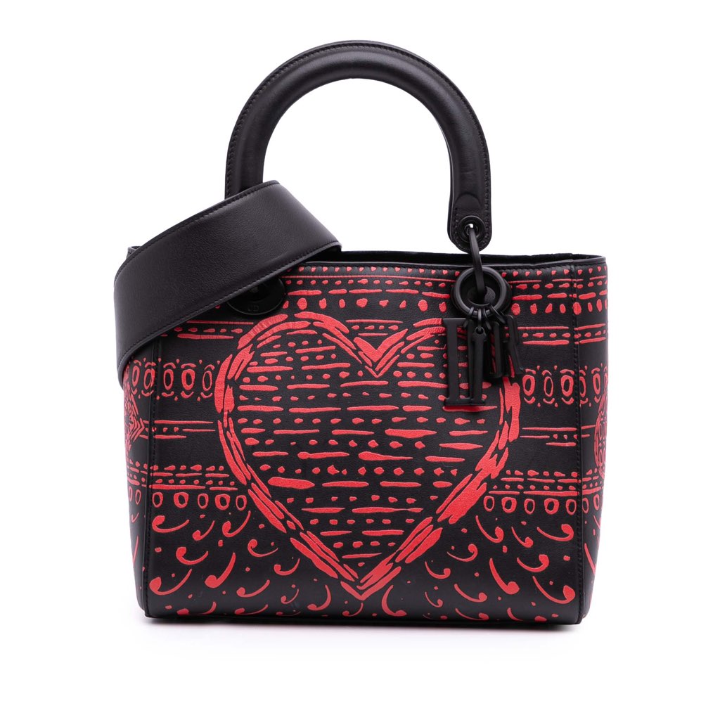 Dior Small Smooth Calfskin Painted Heart Clover Lady Dior