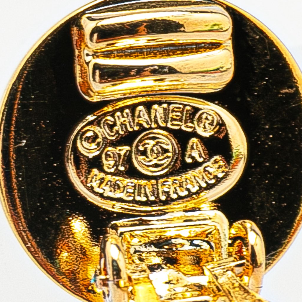 Chanel Gold Plated Mini CC Turnlock Round Clip On Earrings - 3