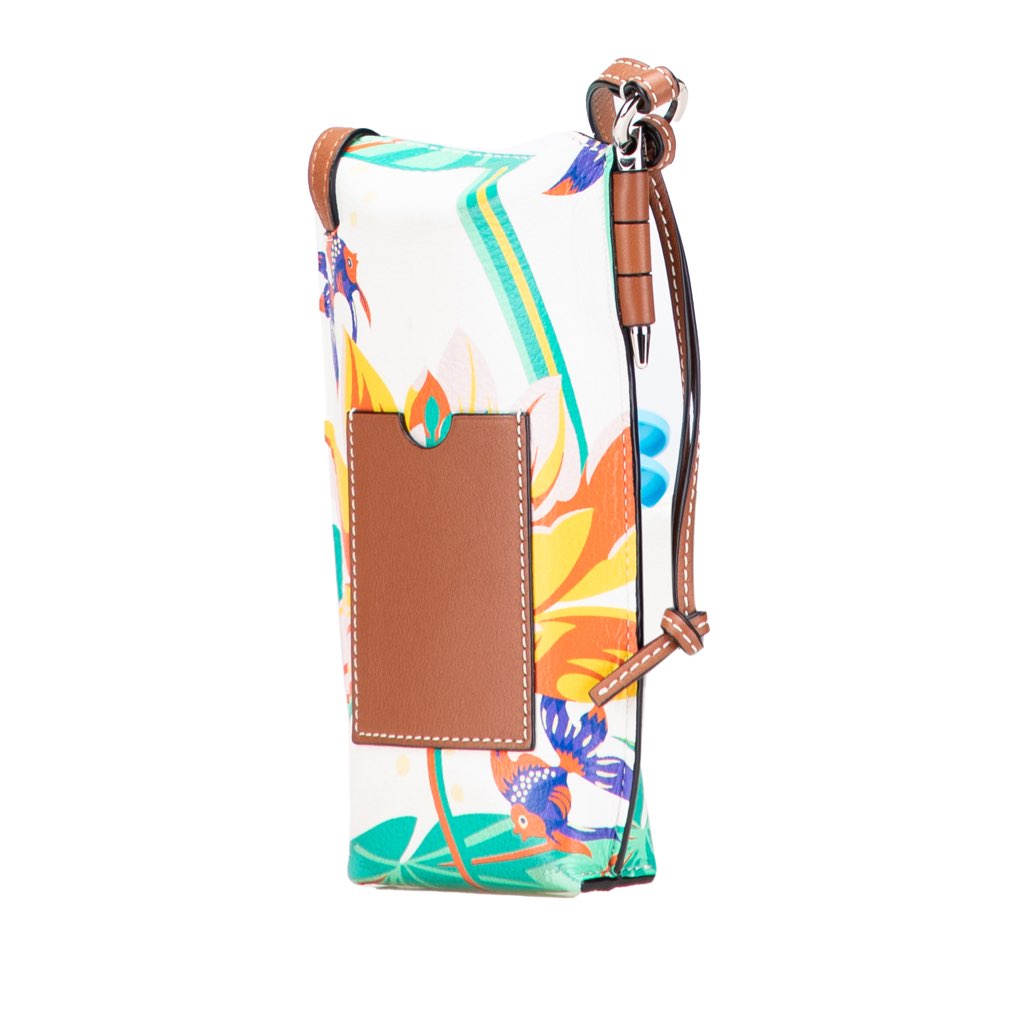 Loewe Paulas Ibiza Leather Waterlily Gate Pocket Crossbody - Back view