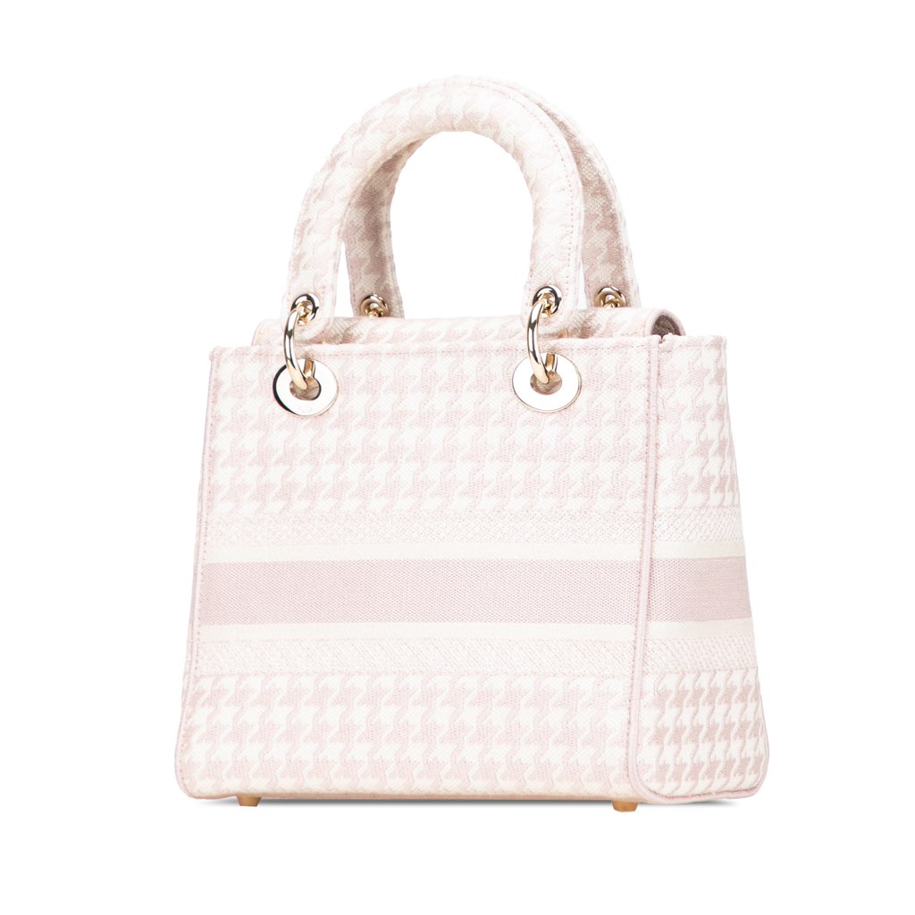 Dior Medium Canvas Houndstooth Embroidered Lady D Lite - Back view