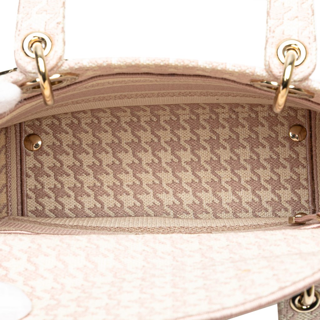Dior Medium Canvas Houndstooth Embroidered Lady D Lite - Image 6