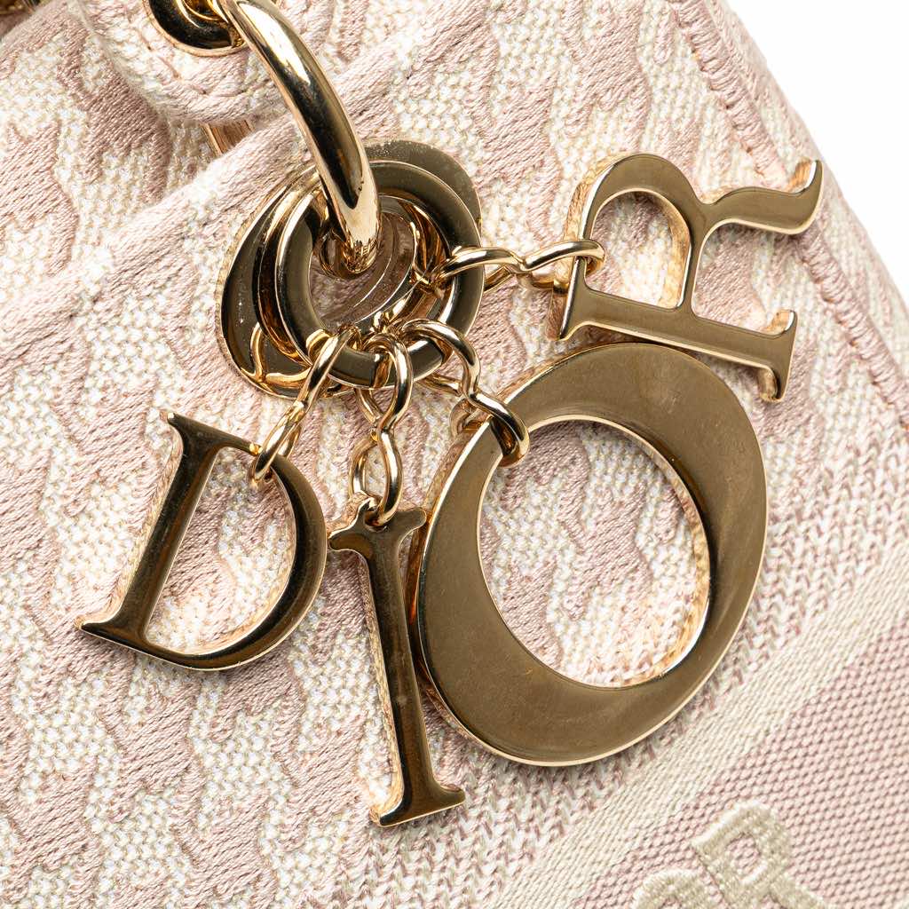 Dior Medium Canvas Houndstooth Embroidered Lady D Lite - Detail 1