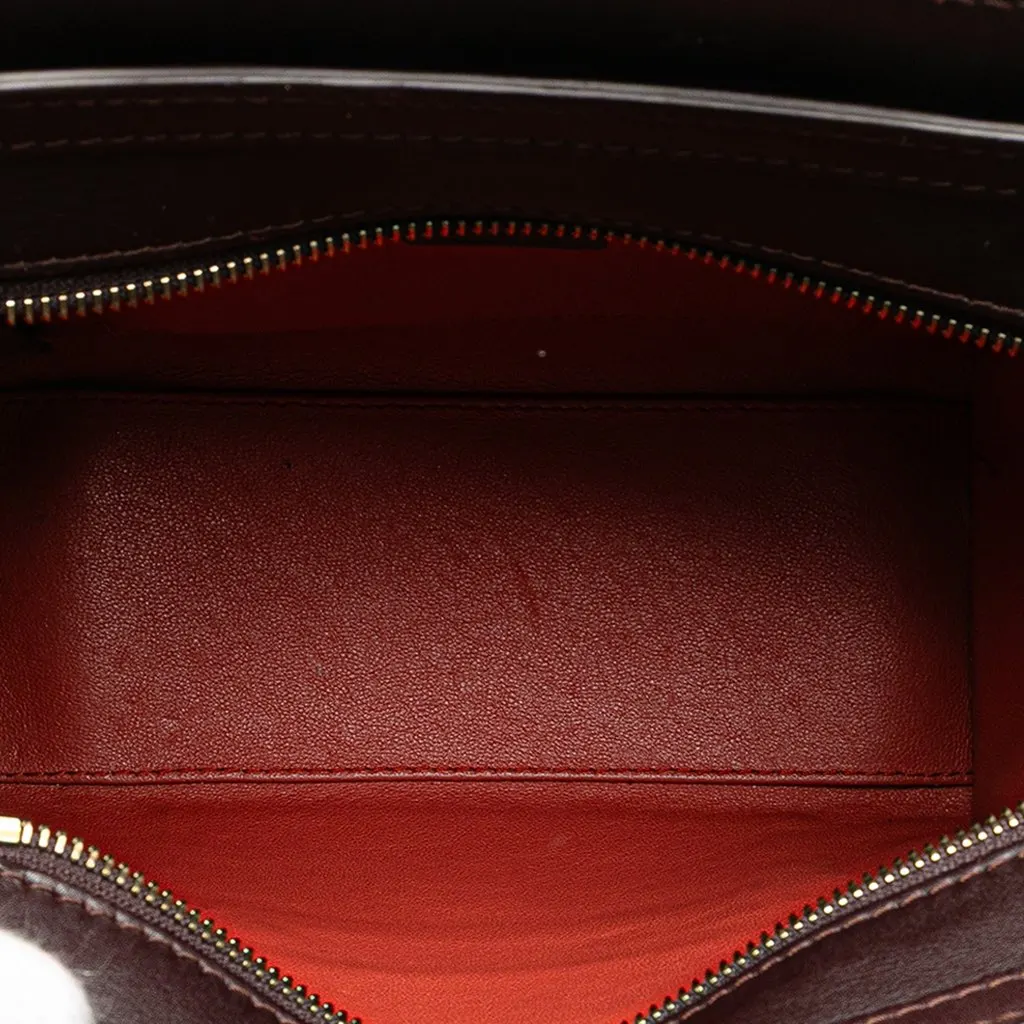 Celine Nano Tricolor Leather Luggage Tote Red Leather Good - Model View