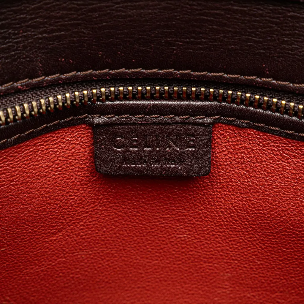 Celine Nano Tricolor Leather Luggage Tote Red Leather Good - Box View