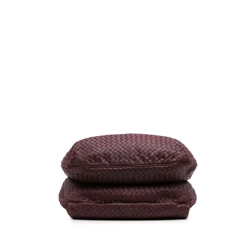 Bottega Veneta Nappa Intrecciato Drawstring Shoulder Bag Red Leather Good - Inside View