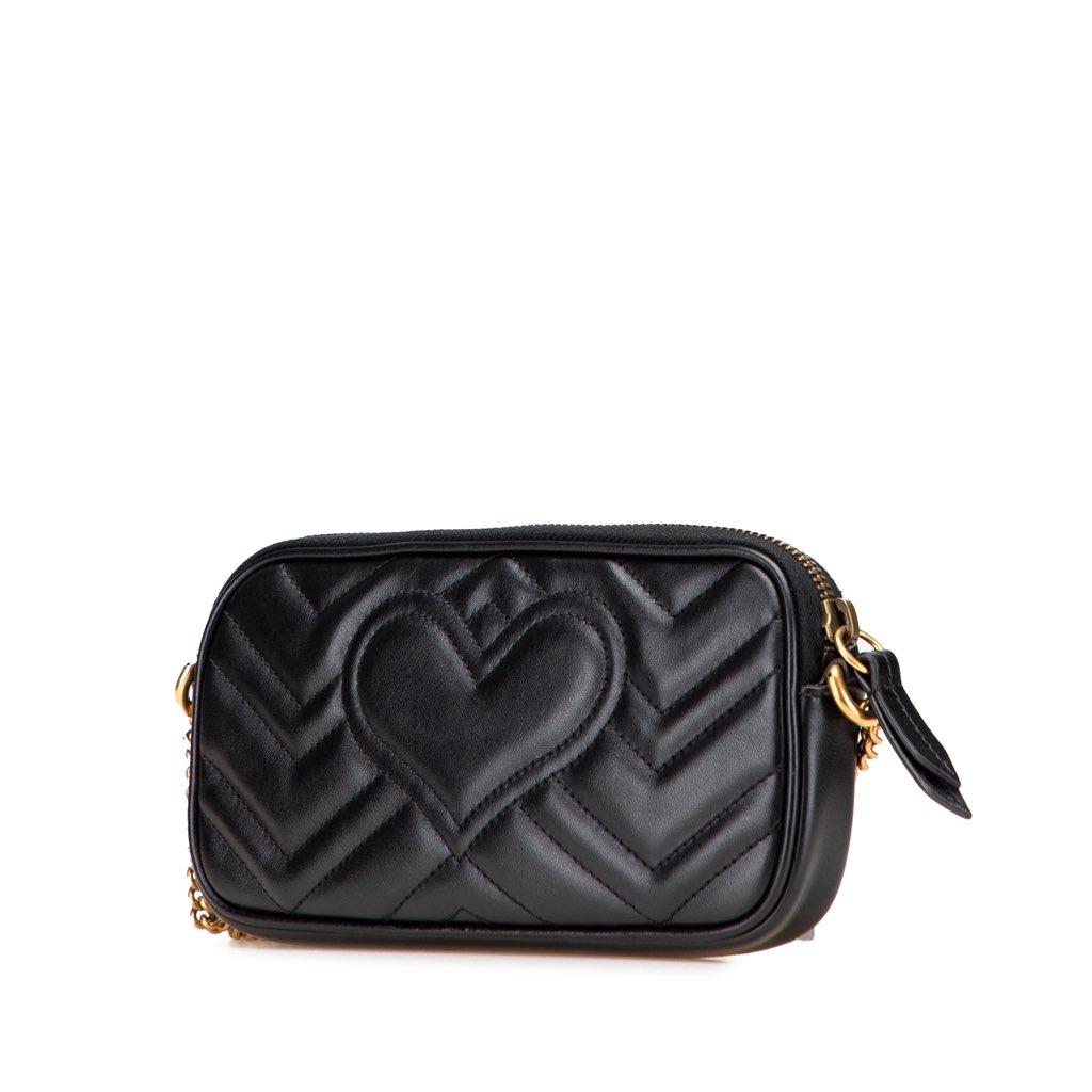 Gucci Mini GG Marmont Matelasse Leather Camera Crossbody - Back view