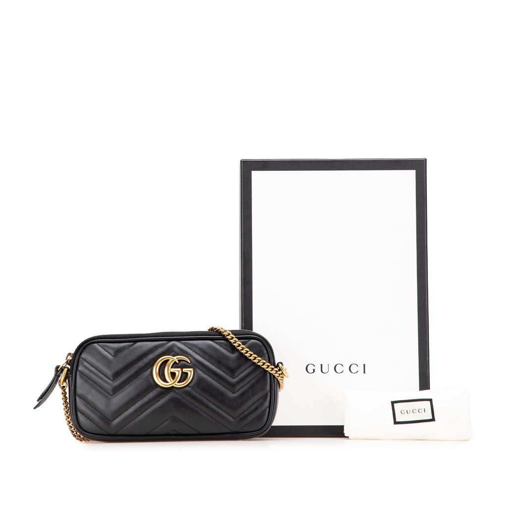 Gucci Mini GG Marmont Matelasse Leather Camera Crossbody - Image 15