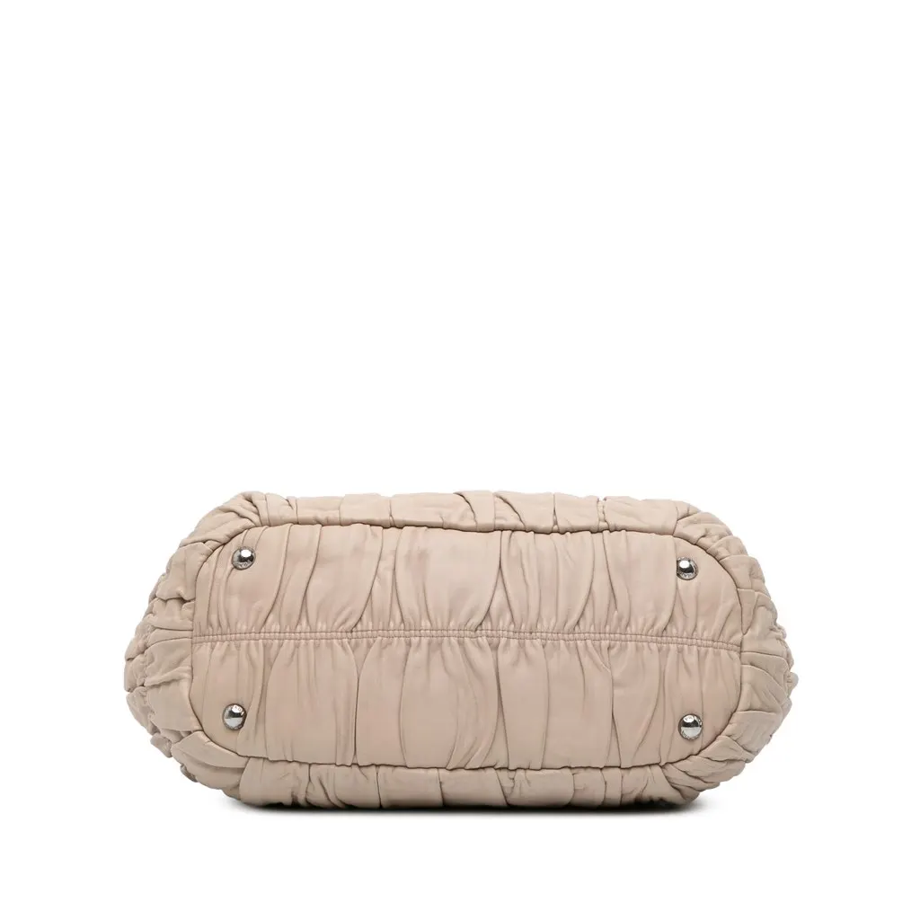 Prada Nappa Gaufre Satchel Brown Leather Very good - Inside View