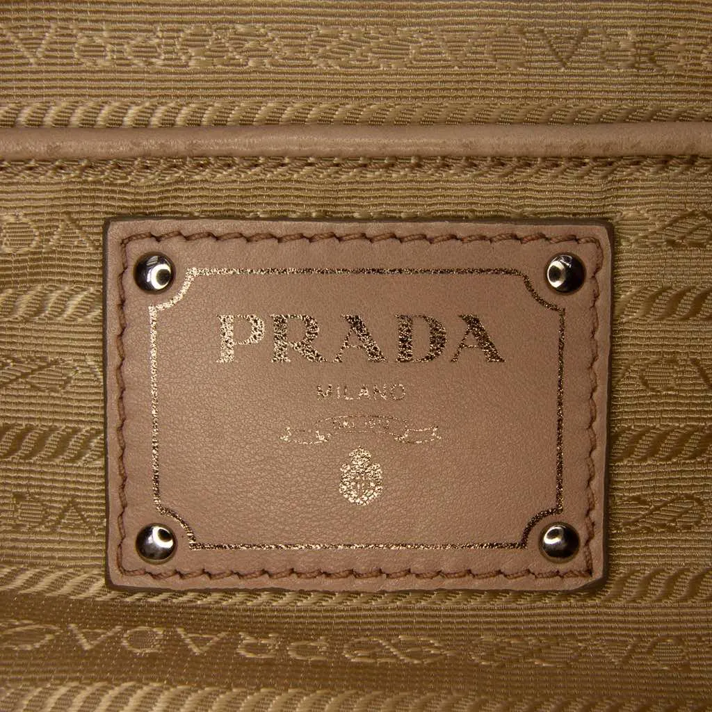 Prada Nappa Gaufre Satchel Brown Leather Very good - Box View