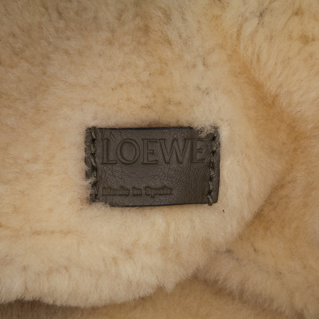 Loewe Suede and Shearling Flamenco Knot Tote - 5