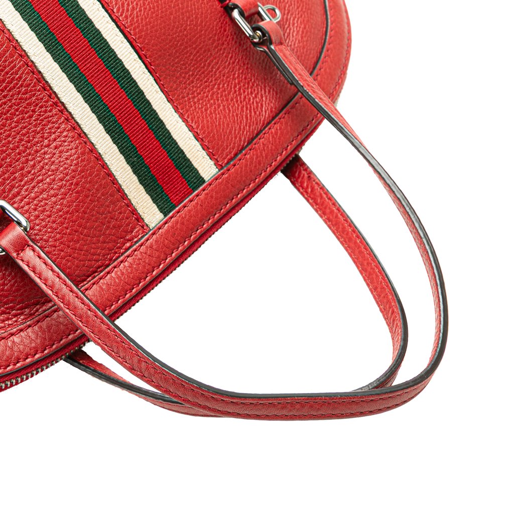 Gucci Medium Leather Web Dome Satchel - Image 14