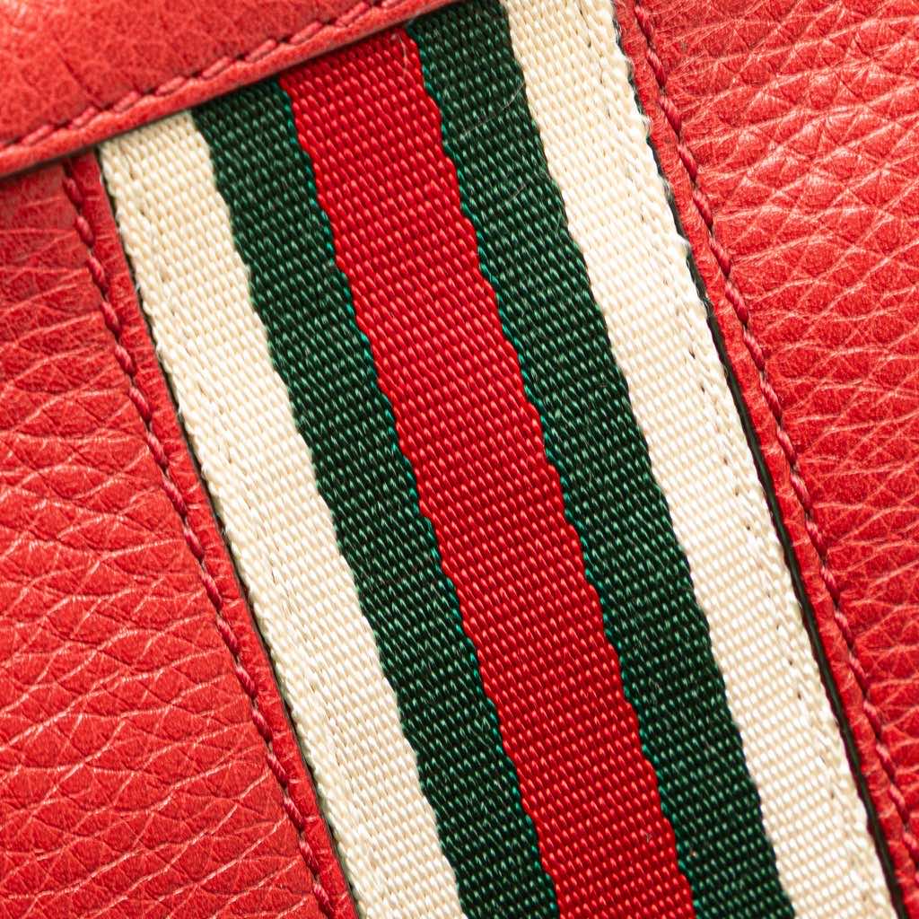 Gucci Medium Leather Web Dome Satchel - Image 11