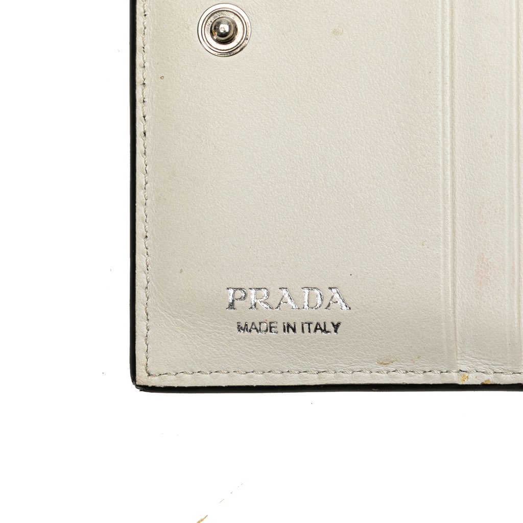 Prada Bicolor Leather Bifold Compact Wallet - 5