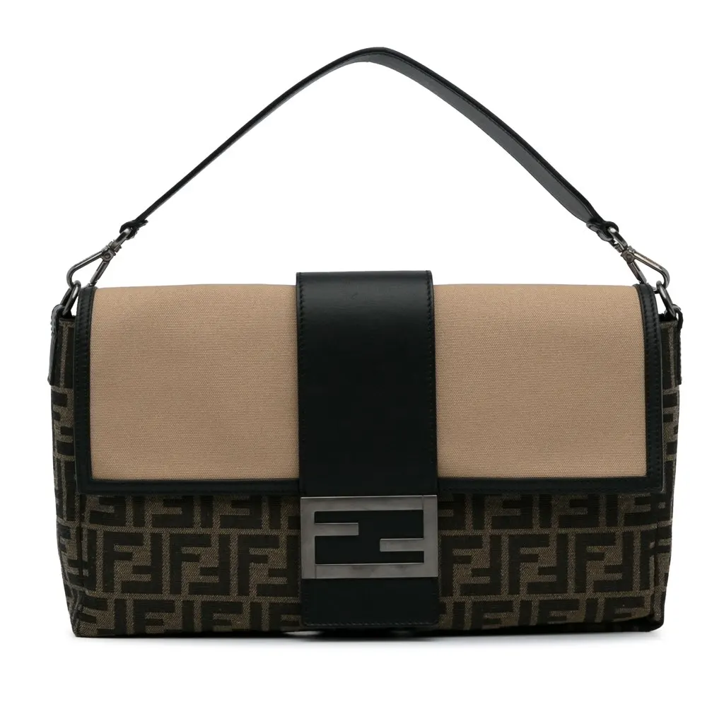 Fendi Large Zucca Canvas Convertible Belt Baguette Brown Canvas Very good - Front View