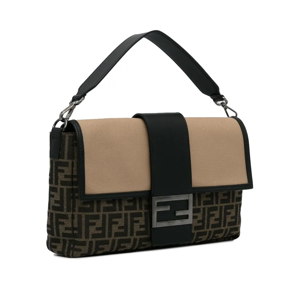 Fendi Large Zucca Canvas Convertible Belt Baguette Brown Canvas Very good - Back View
