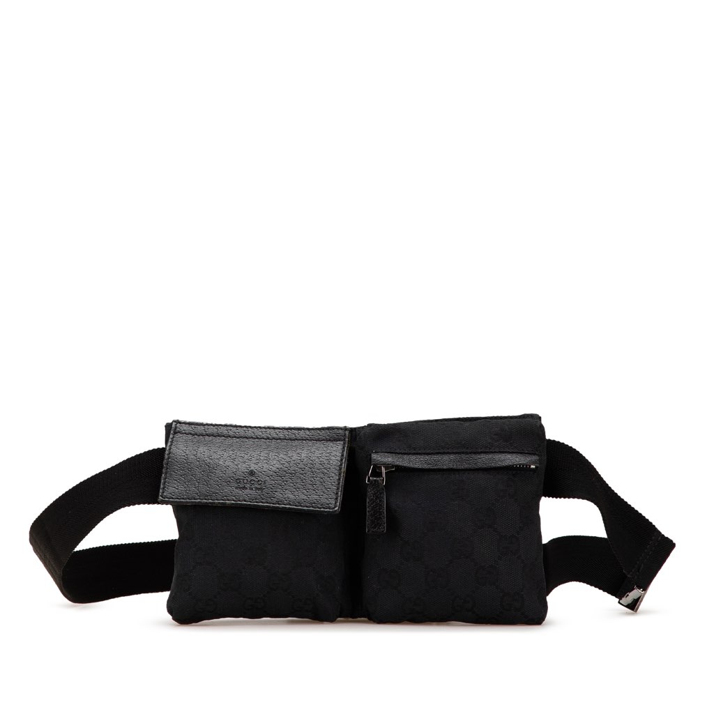 Gucci GG Canvas Double Pocket Belt Bag