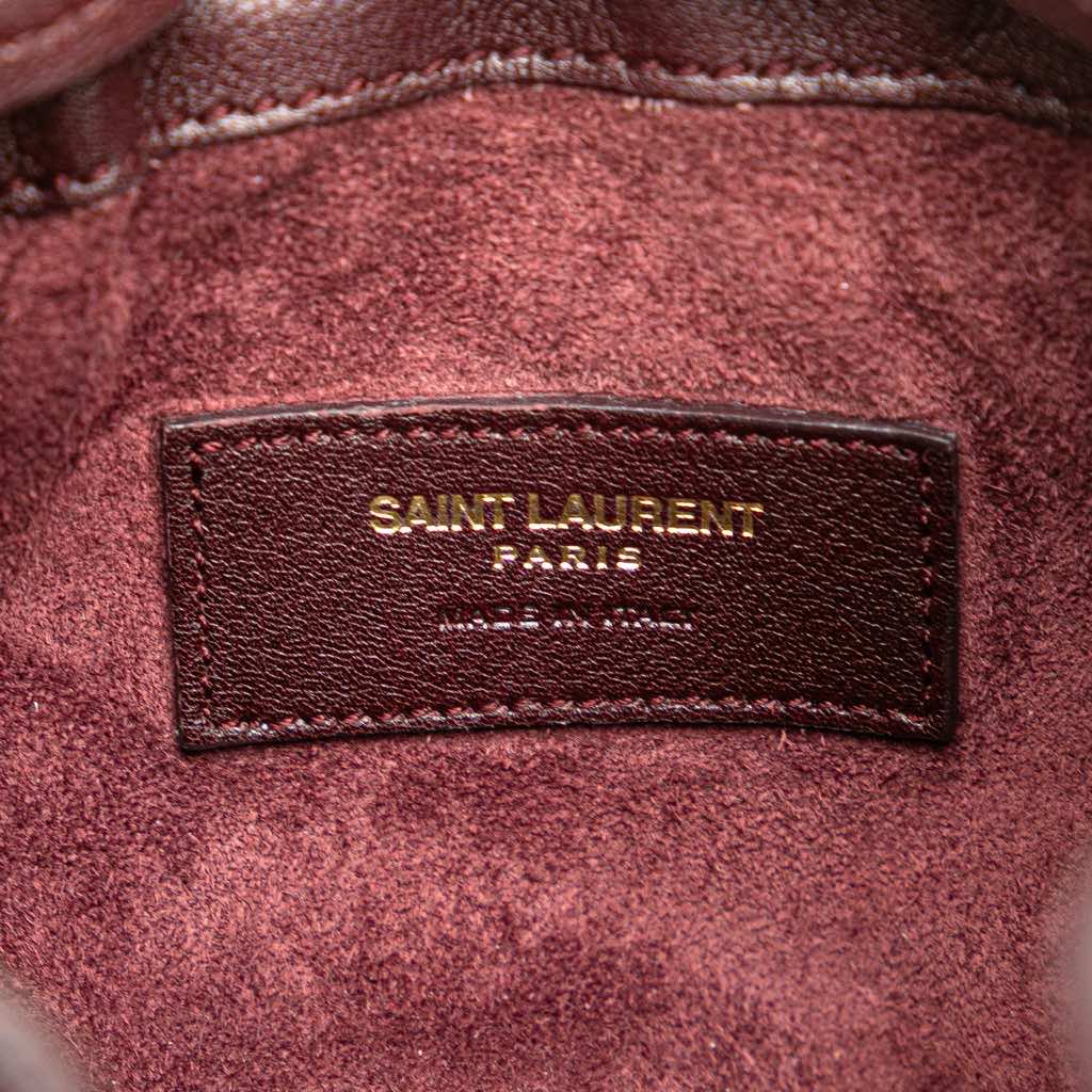 Saint Laurent Small Calfskin Emmanuelle Fringe Bucket Bag - 5