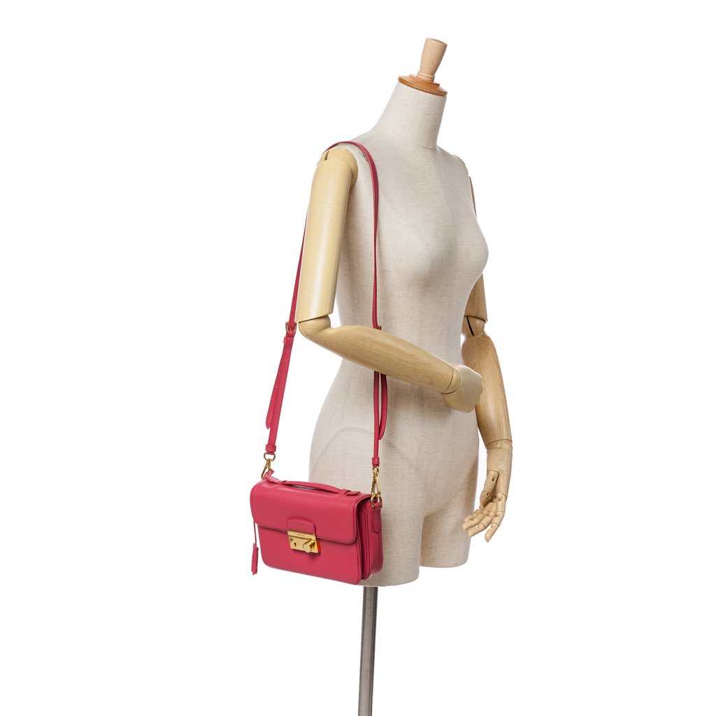 Prada Saffiano Sound Lock Satchel - Image 10