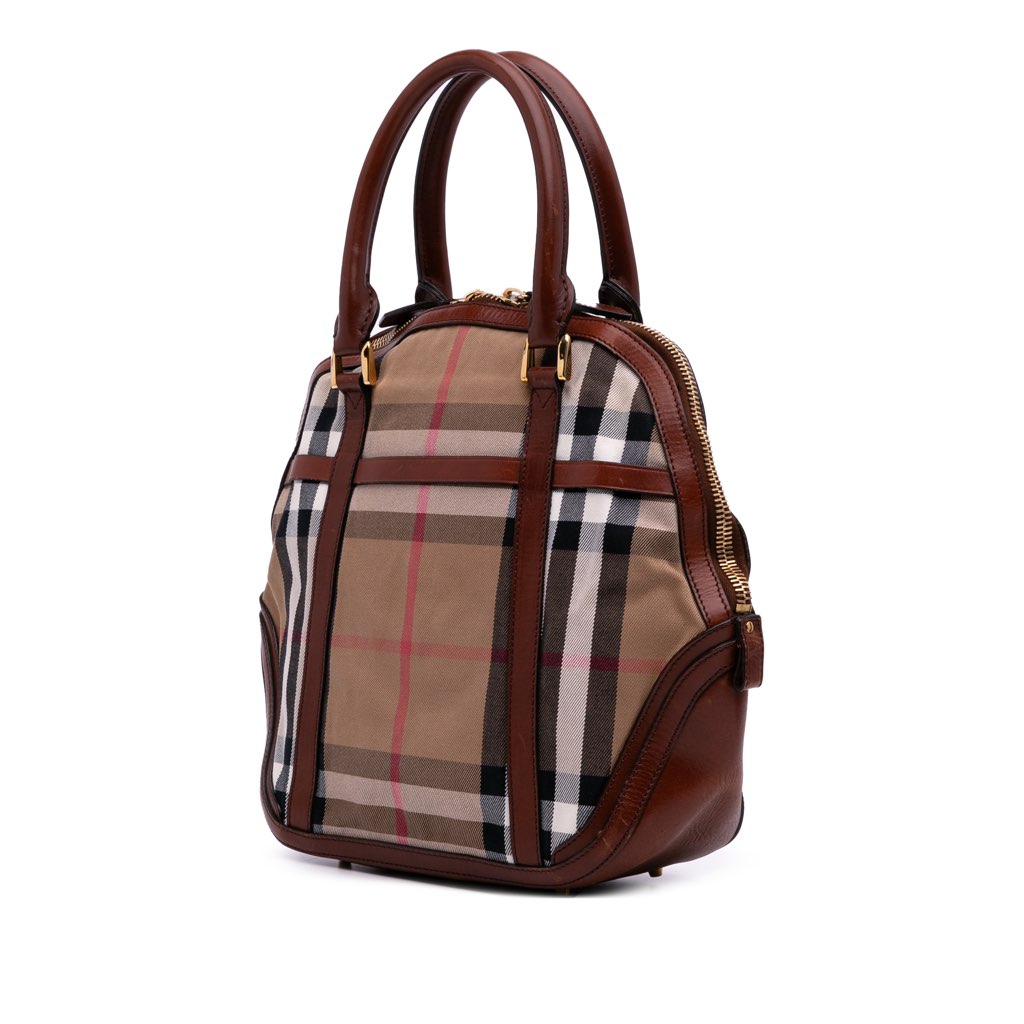 Burberry Medium House Check Canvas Bridle Orchard Handbag - 2