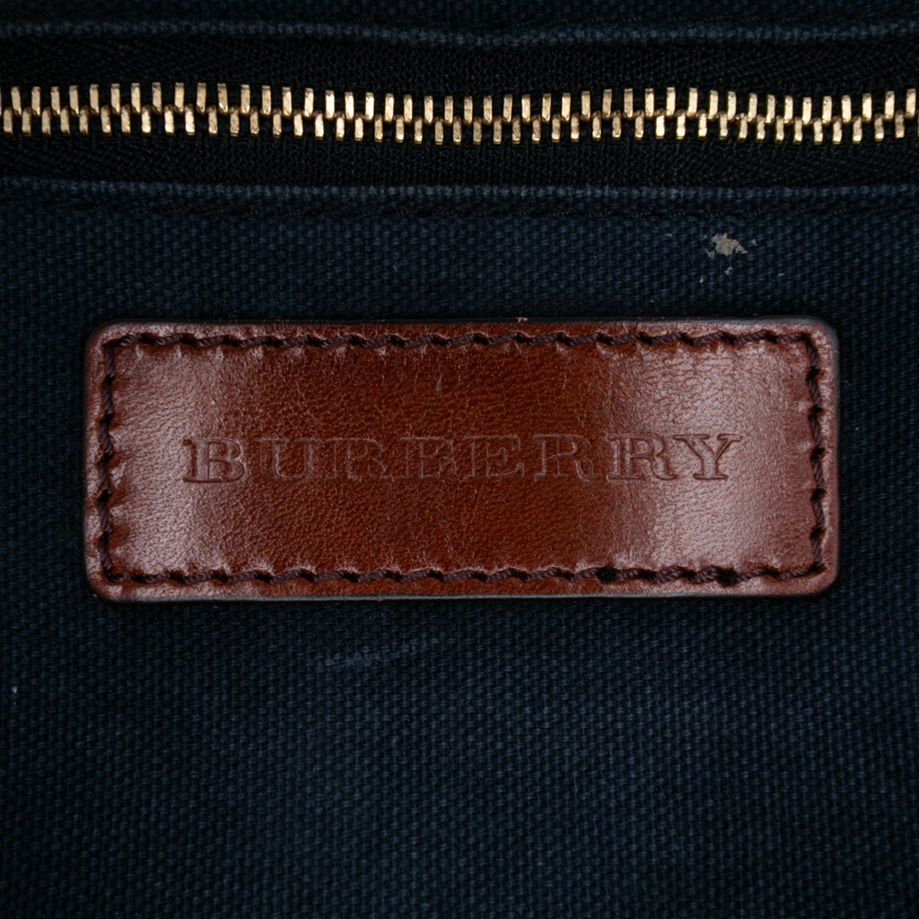 Burberry Medium House Check Canvas Bridle Orchard Handbag - 5