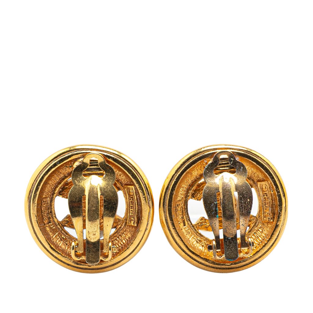 Chanel Gold Plated CC Clip On Earrings - 2