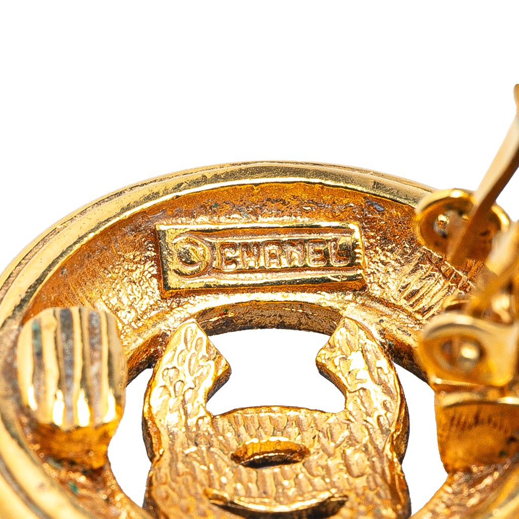 Chanel Gold Plated CC Clip On Earrings - 3
