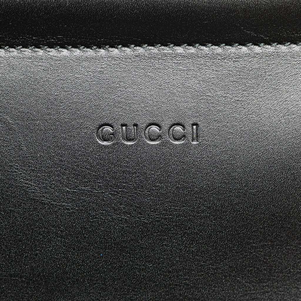 Gucci Medium Leather Bamboo Nymphaea Satchel - Image 11
