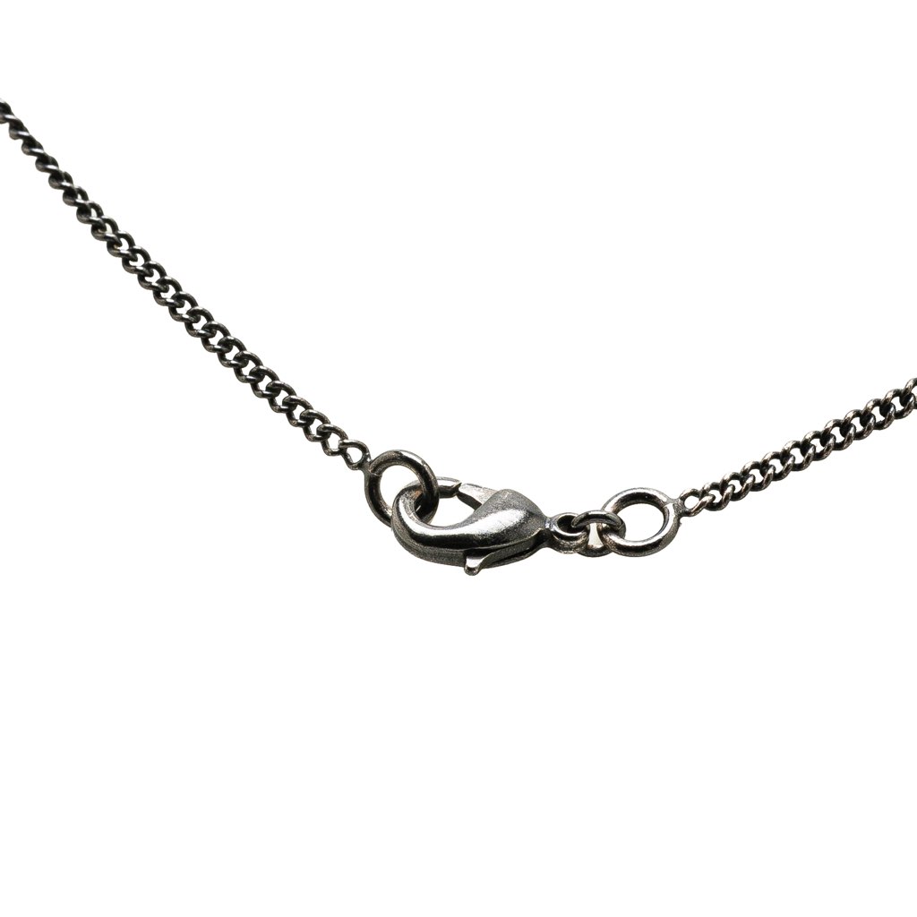 Chanel Silver CC Faux Pearl Pendant Necklace - Back view