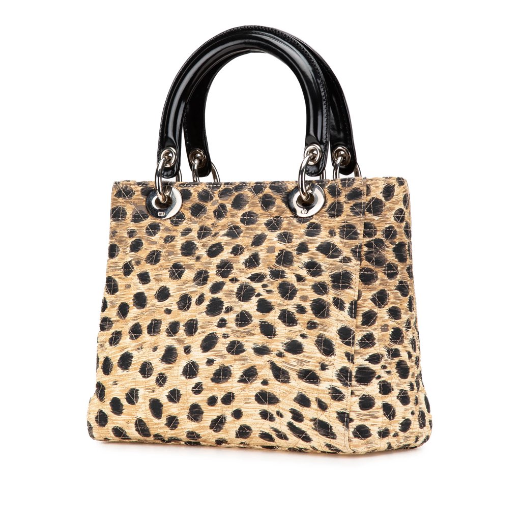 Dior Medium Canvas Cannage Leopard Print Lady Dior - 2