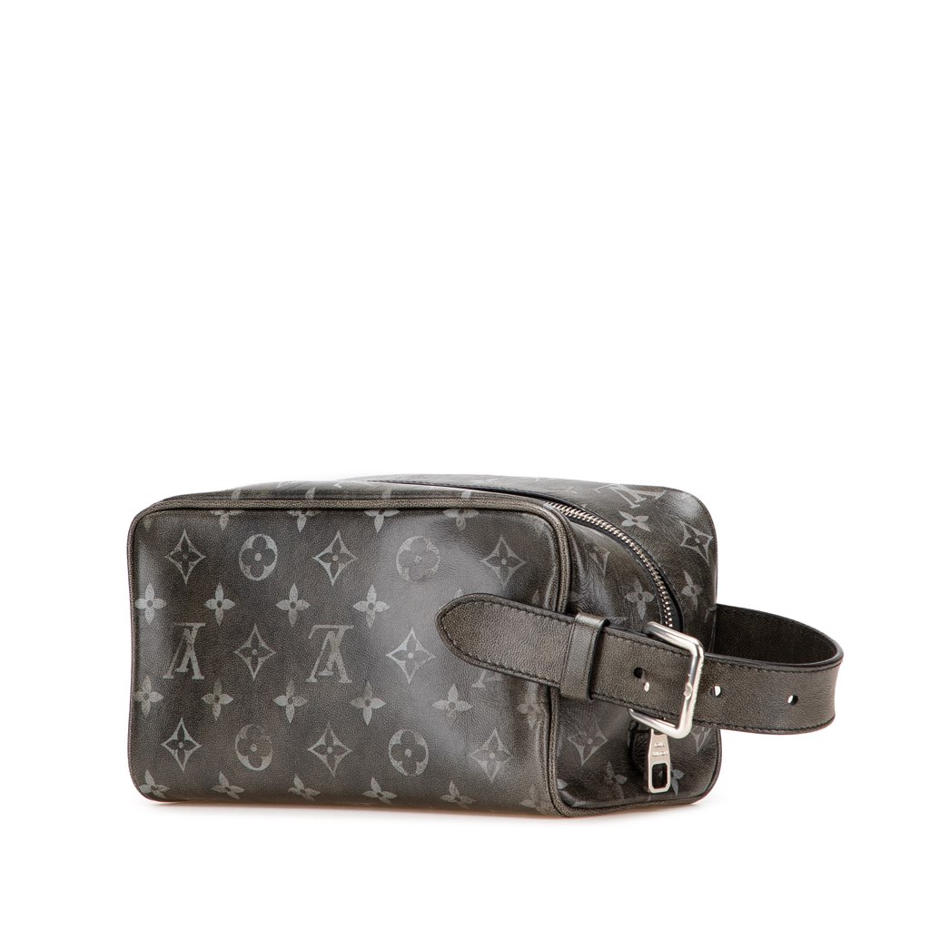 Louis Vuitton Brushed Monogram Leather Locker Dopp Kit Clutch - 2