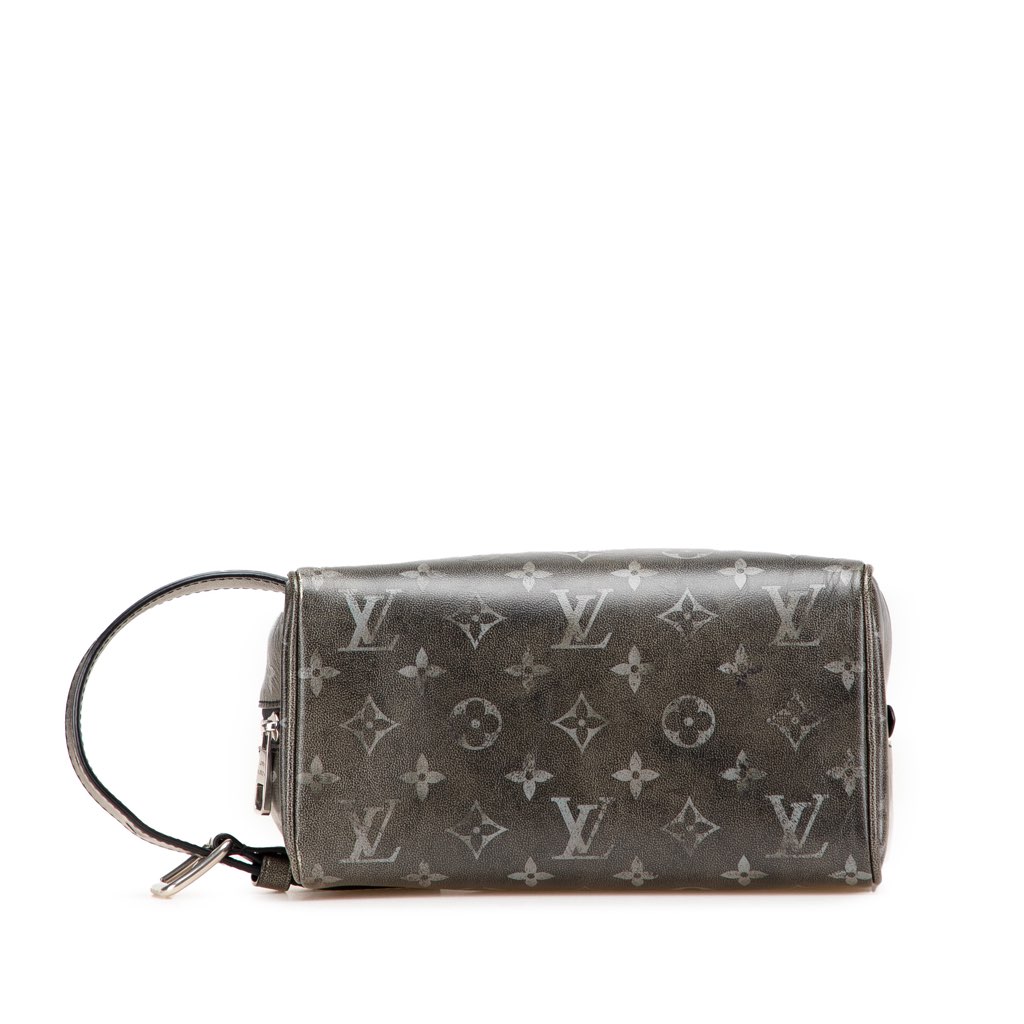 Louis Vuitton Brushed Monogram Leather Locker Dopp Kit Clutch - 3