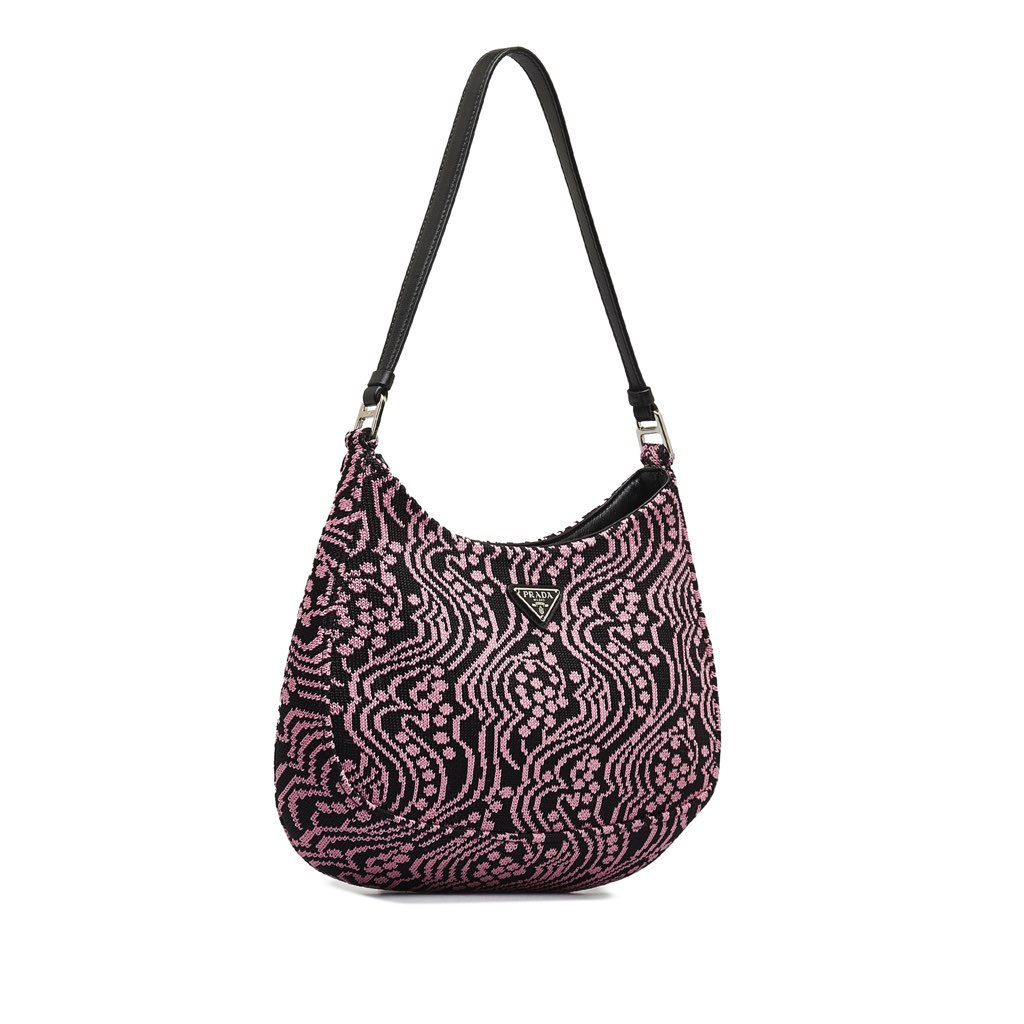 Prada Maglia Jacquard Knit Cleo Bag - 2