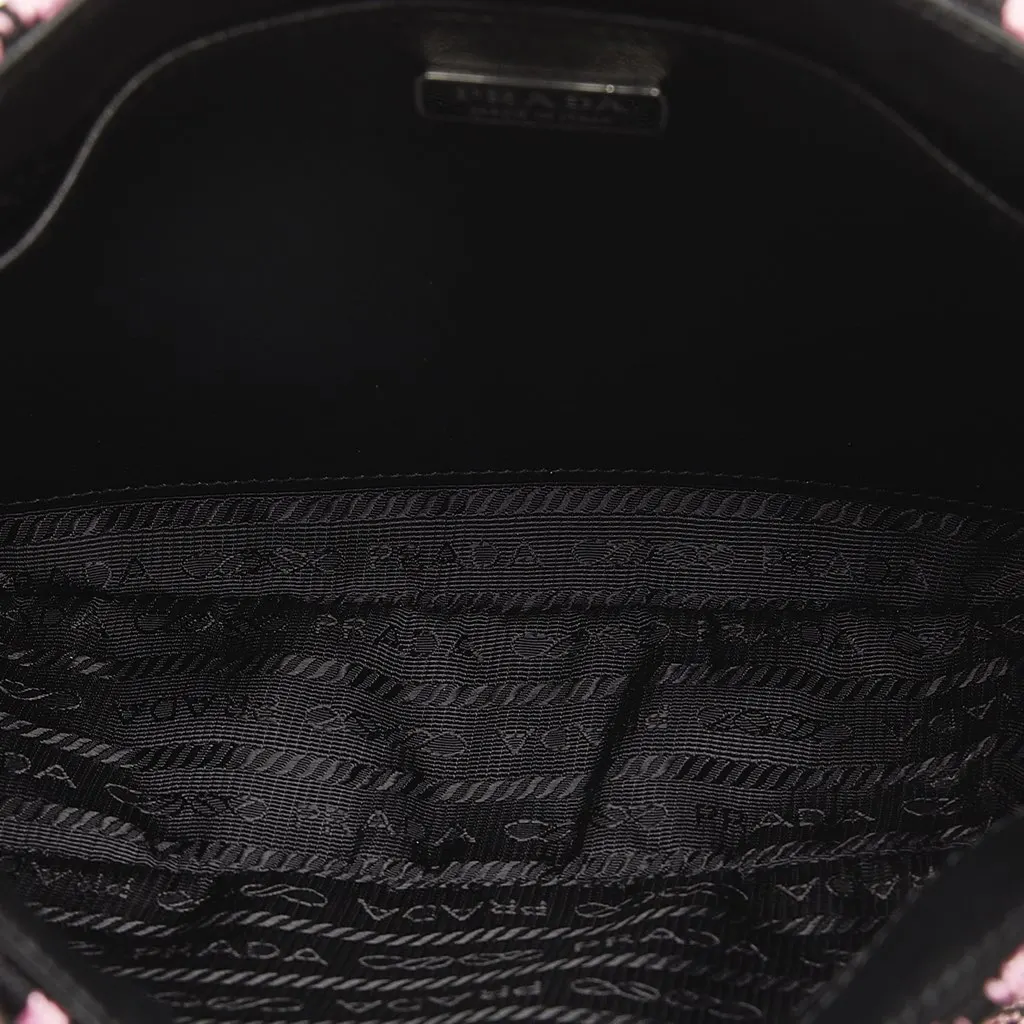 Prada Maglia Jacquard Knit Cleo Bag Pink Jacquard Good - Box View