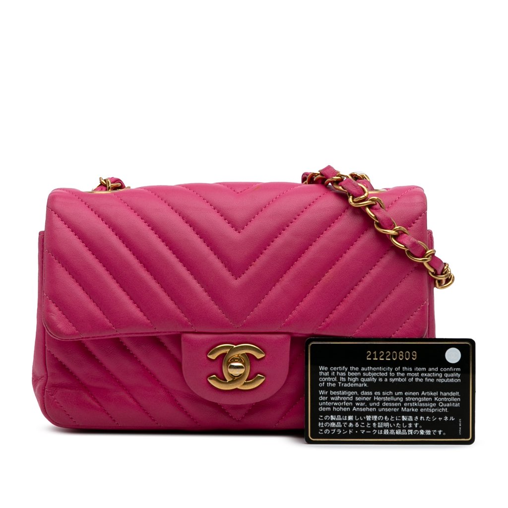 Chanel Mini Rectangular Classic Chevron Lambskin Single Flap - Image 14