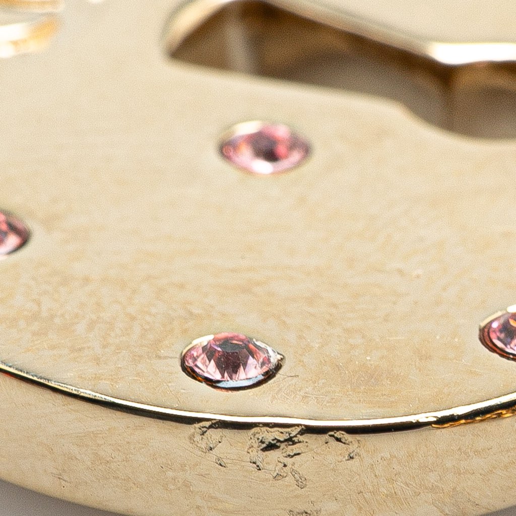 Chanel Gold Plated Rhinestone CC Heart Charm - 5