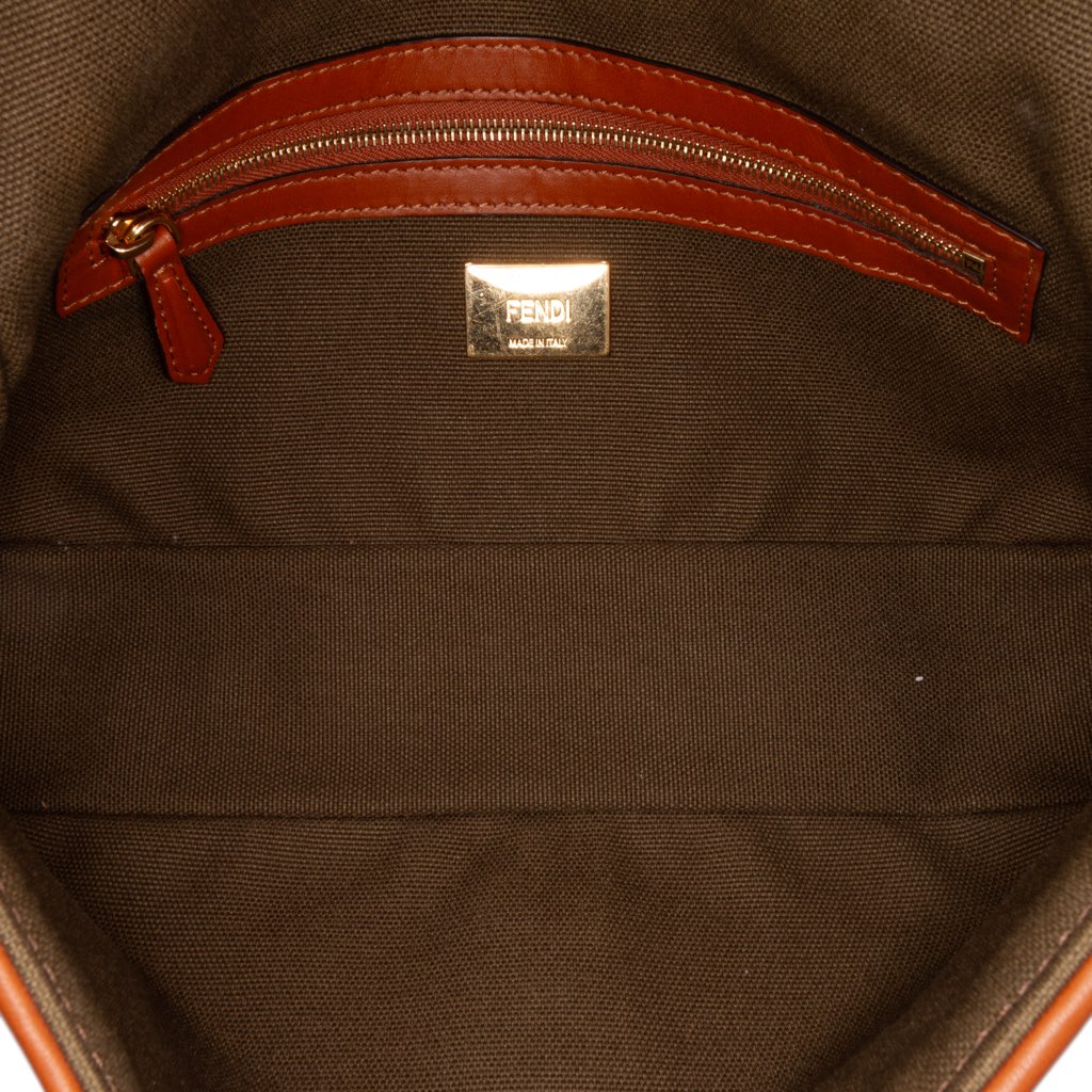 Fendi Zucca Embroidered Canvas Baguette Satchel - 4