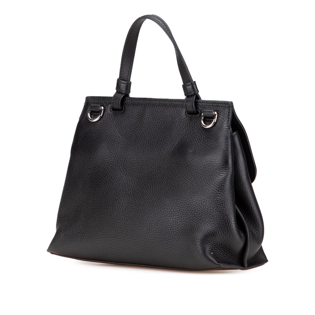 Gucci Small Leather Bamboo Daily Satchel - Back view