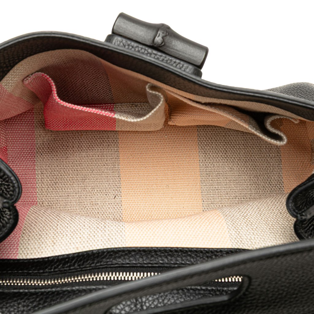 Gucci Small Leather Bamboo Daily Satchel - 4