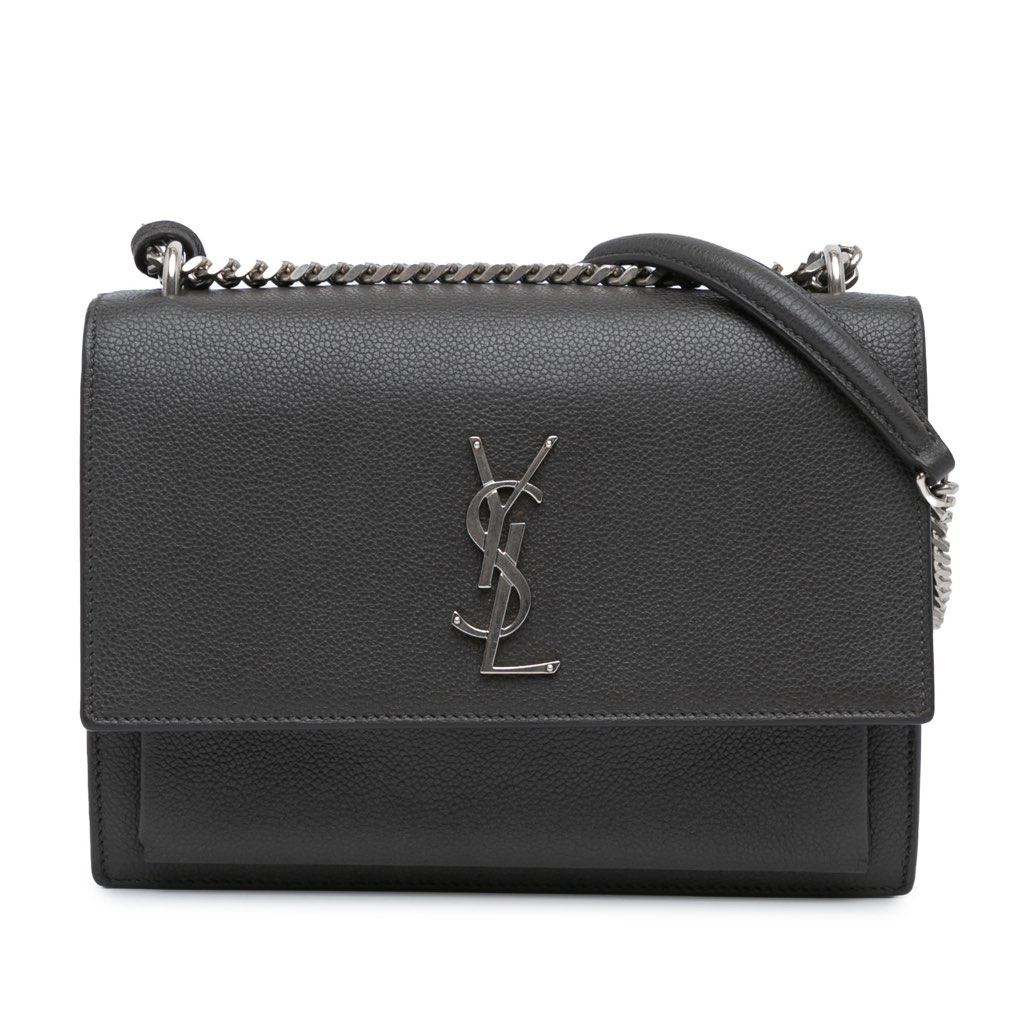 Saint Laurent Medium Grained Calfskin Monogram Sunset Crossbody - 2