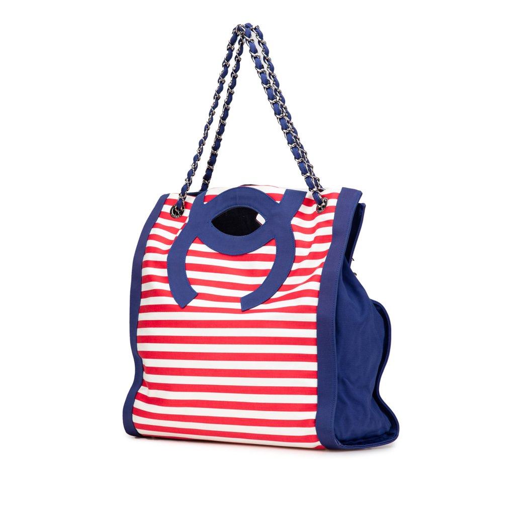 Chanel Paris Venice CC Canvas Mariniere Chain Tote - 2